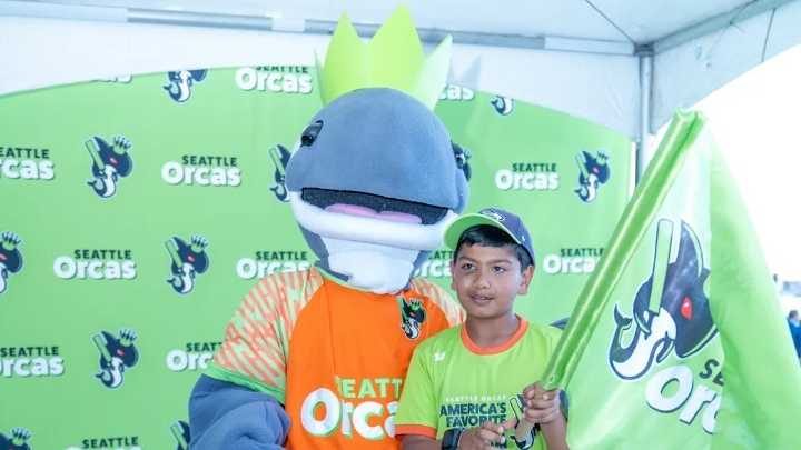Seattle Orcas' Mascots Interacting With The Fans